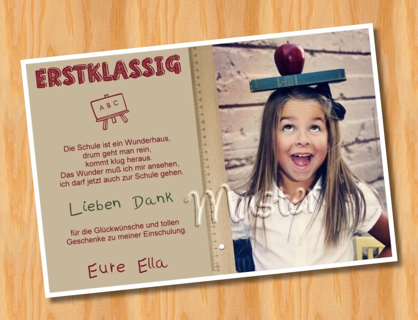 Danksagungskarten Einschulung