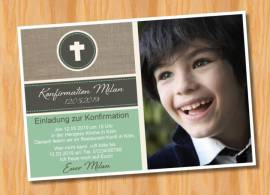 Ausgefallene Einladungskarten Konfirmation Kommunion 95 - Bild vergrößern 