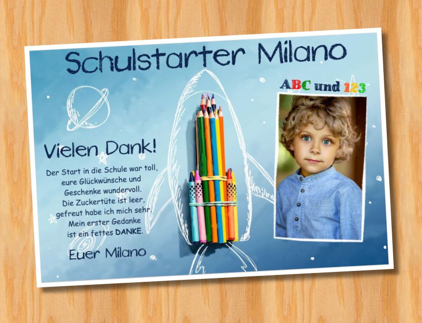 Danksagungskarten Einschulung