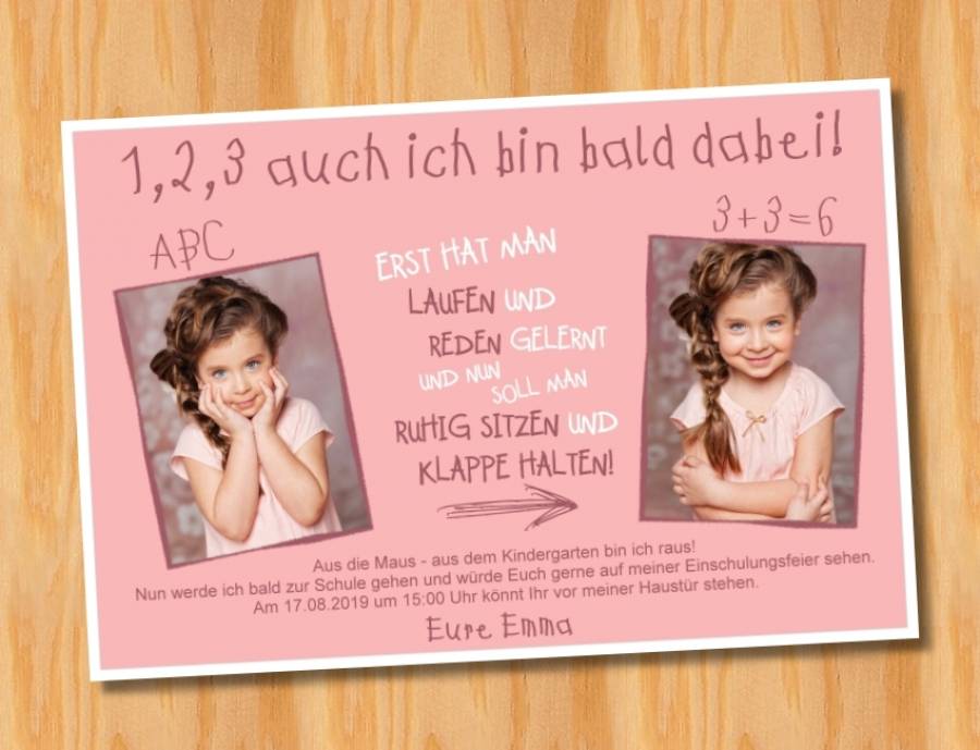 10 x Einladungen Individuell mit Ihren Foto Danksagungen zur Einschulung
